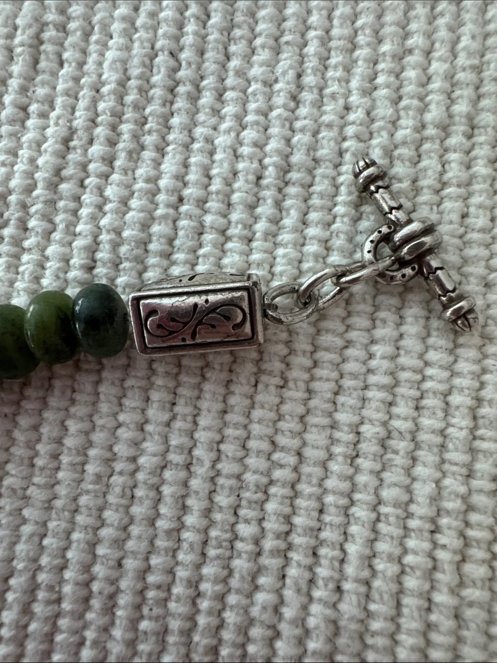 Green Beaded Silver-Accent Bracelet with Heart Charm - Picture 9 of 11
